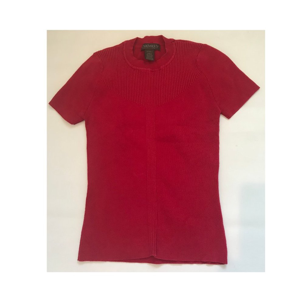 Chadwicks stretch knitted sweater red top size S